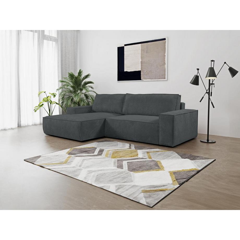 Vente-unique Ecksofa mit Schlaffunktion Kord Ecke Links AMELIA von PASCAL MORABITO  
