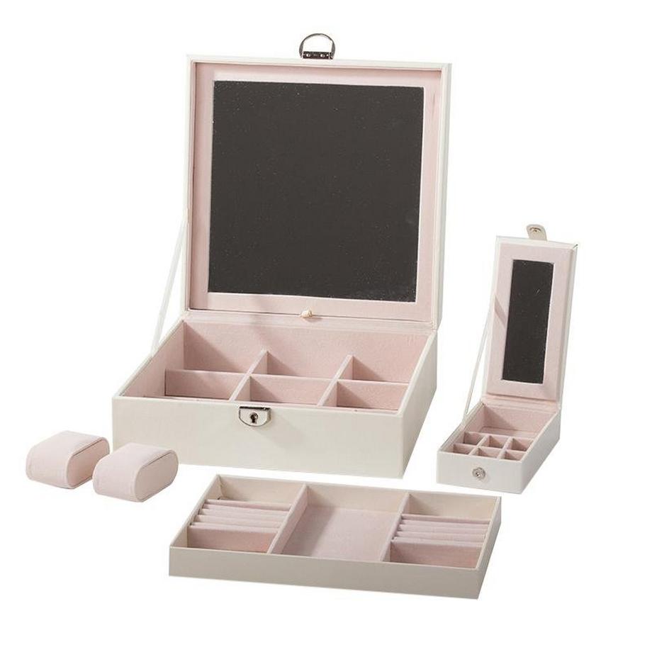 eStore  Boîte à bijoux avec serrure et miroir 