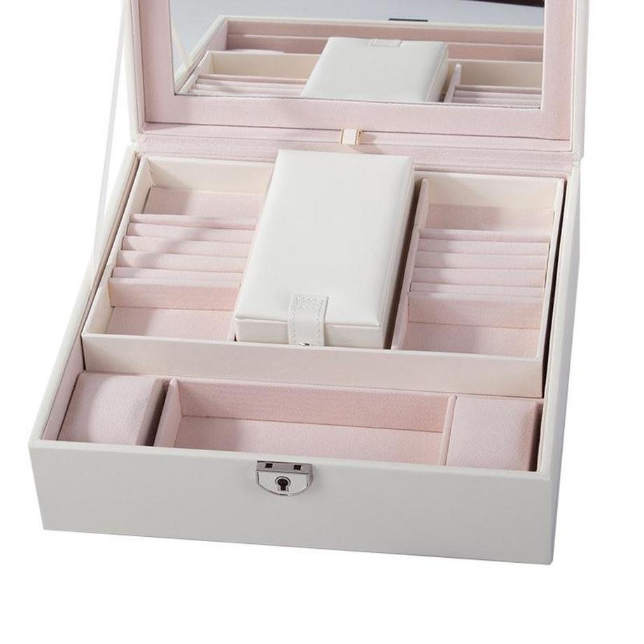 eStore  Boîte à bijoux avec serrure et miroir 