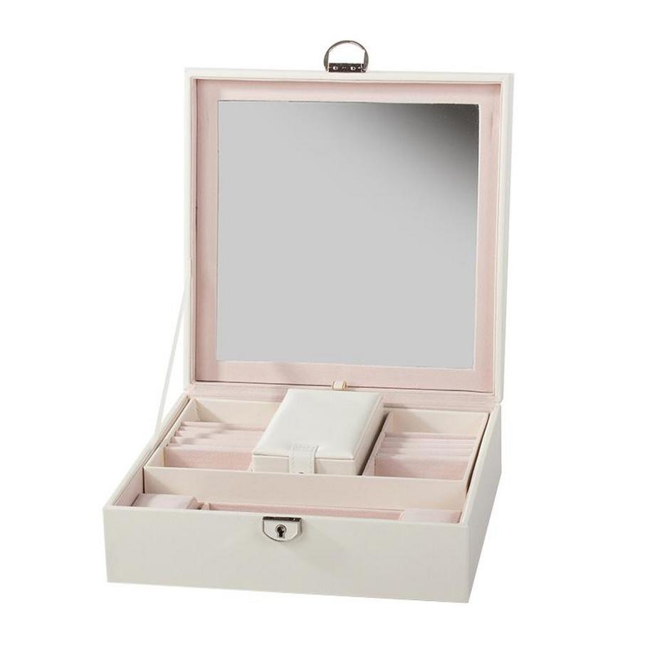 eStore  Boîte à bijoux avec serrure et miroir 
