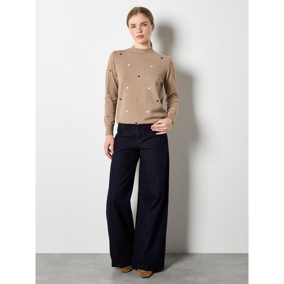 Ember Heart Mock Neck Feinstrickpullover
