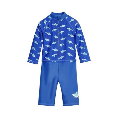 Playshoes  costume da bagno a 1 pezzo con braccia 1/1 e protezione uv per bambini shark 