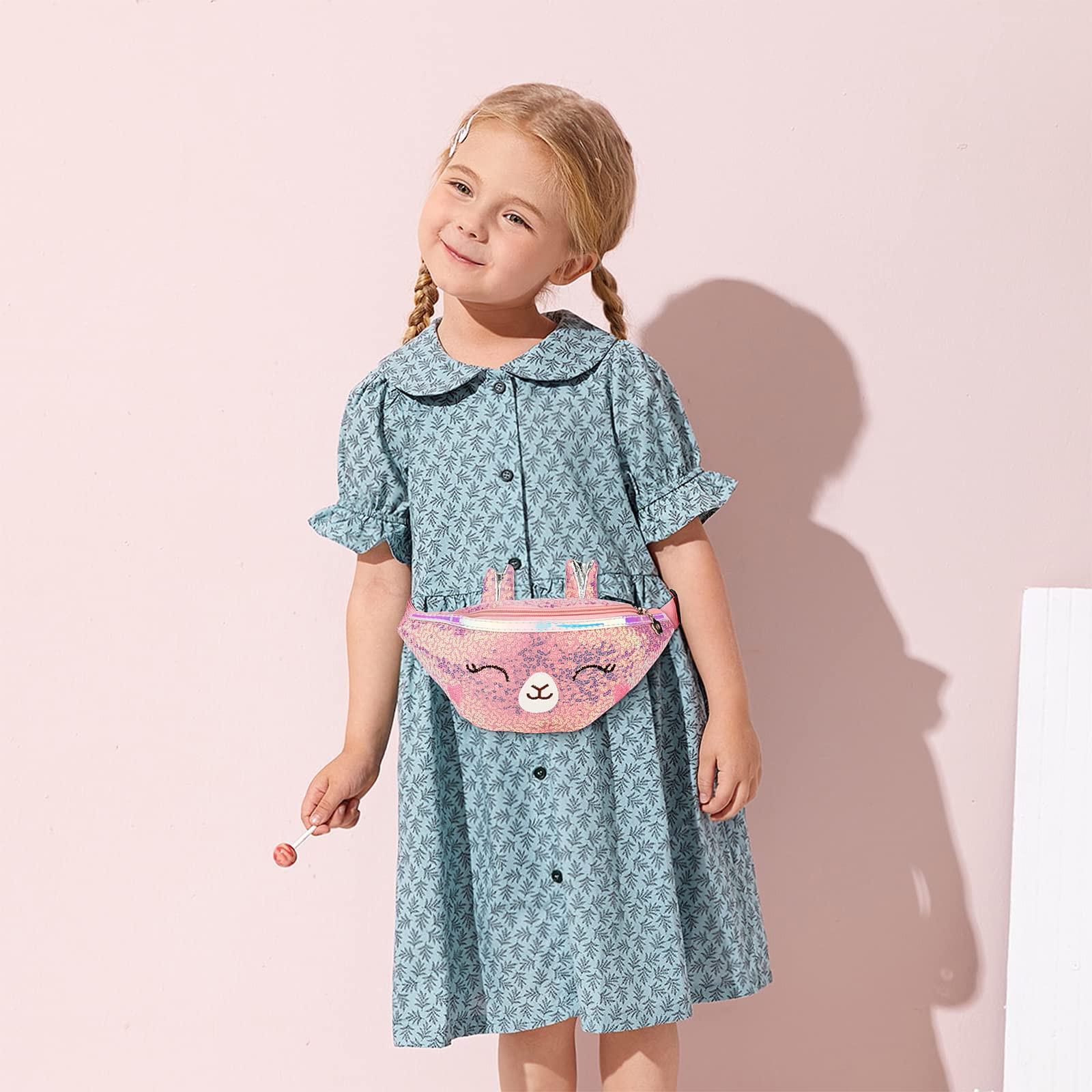 Only-bags.store Glitzer Einhorn Gürteltasche mit verstellbarem Gürtel  