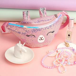 Only-bags.store Glitzer Einhorn Gürteltasche mit verstellbarem Gürtel  