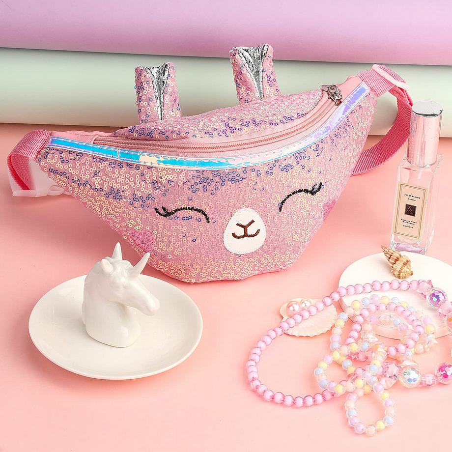 Only-bags.store Marsupio Unicorno Glitter con Cintura Regolabile  