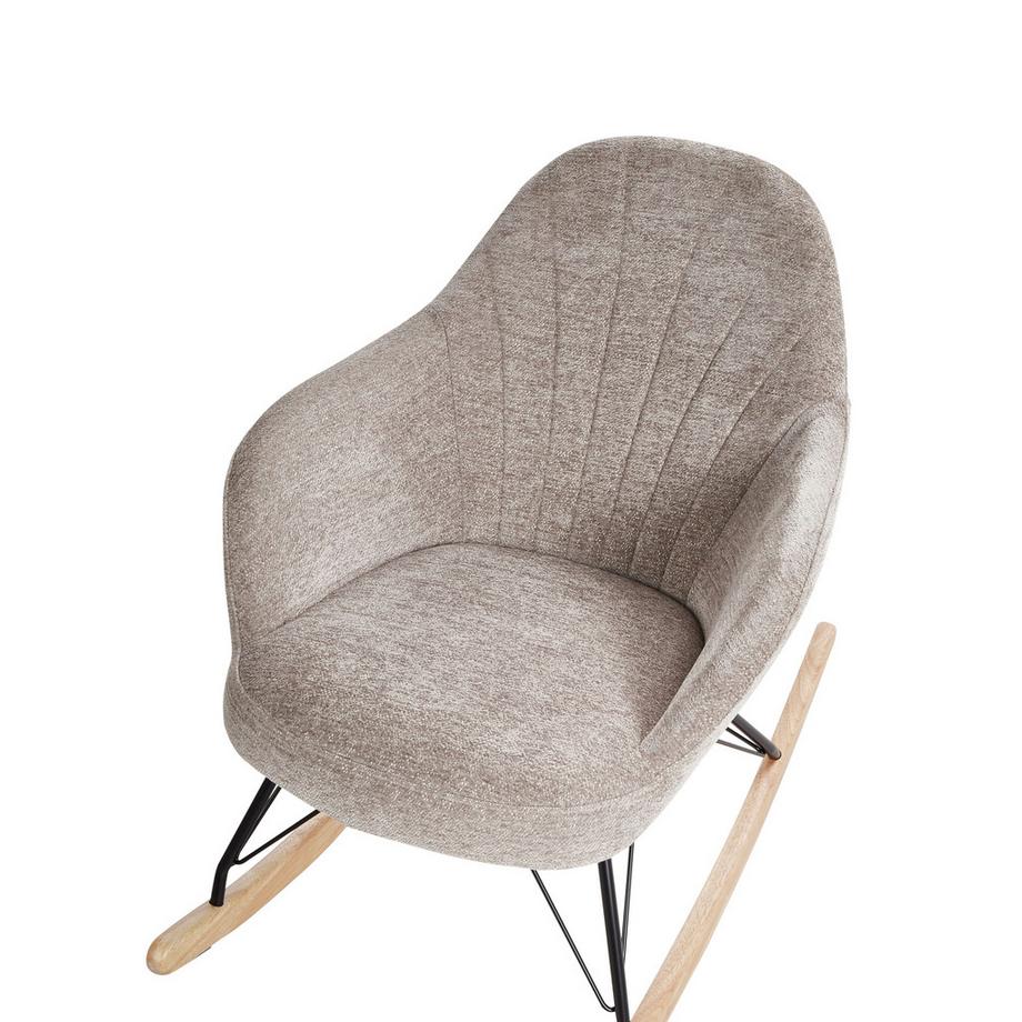 Beliani Fauteuil à bascule en Tissu Moderne SKALE  