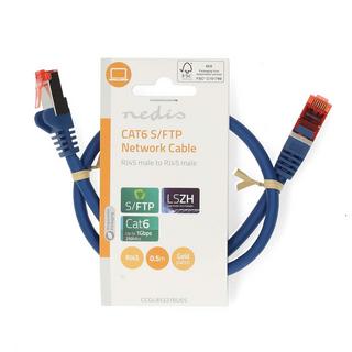 Nedis  Câble réseau CAT6 | RJ45 mâle | RJ45 mâle | S/FTP | 0.50 m | Rond | LSZH | Bleu | Label 