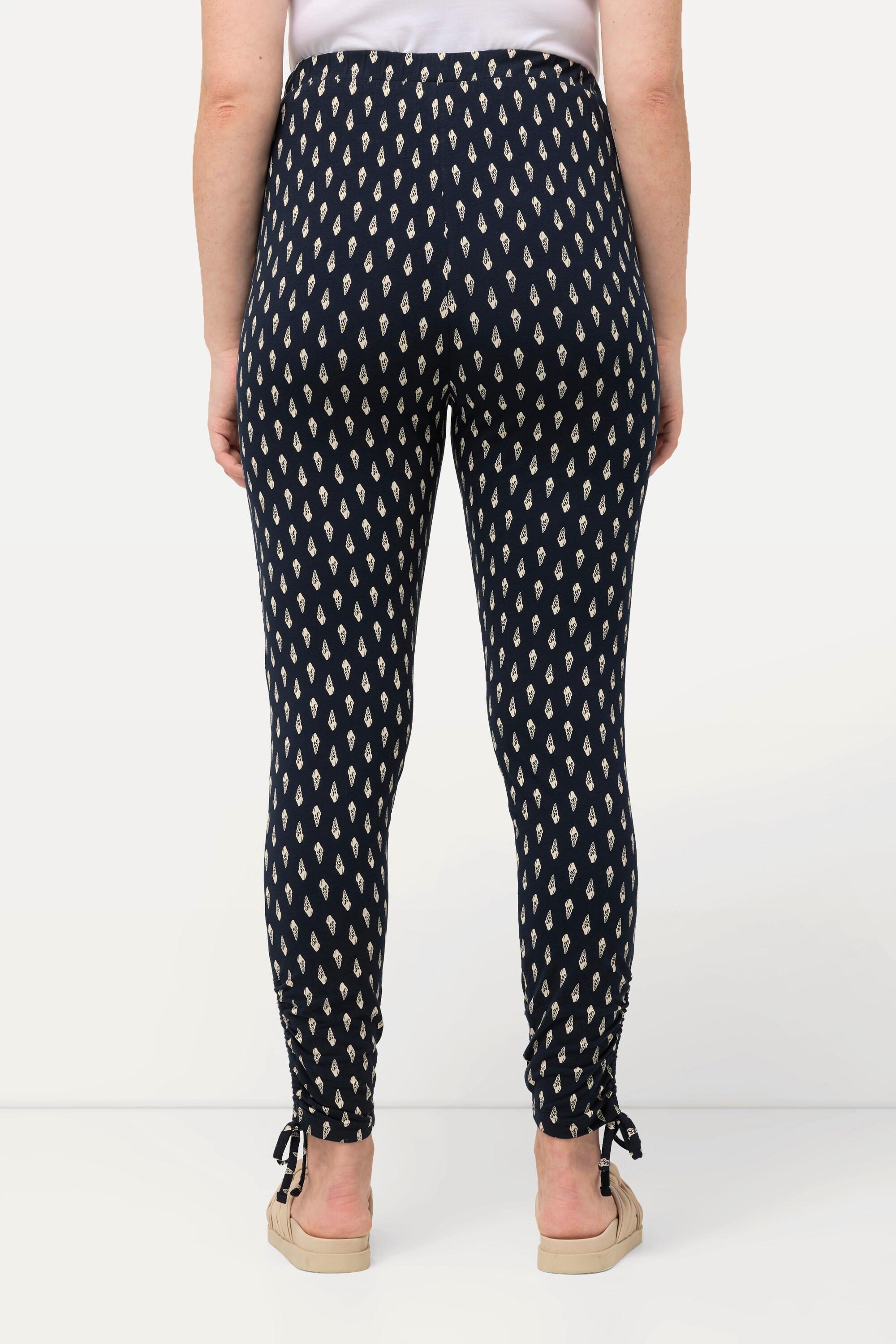 Ulla Popken  Leggings, Punkte, Raffbänder, Biobaumwolle 