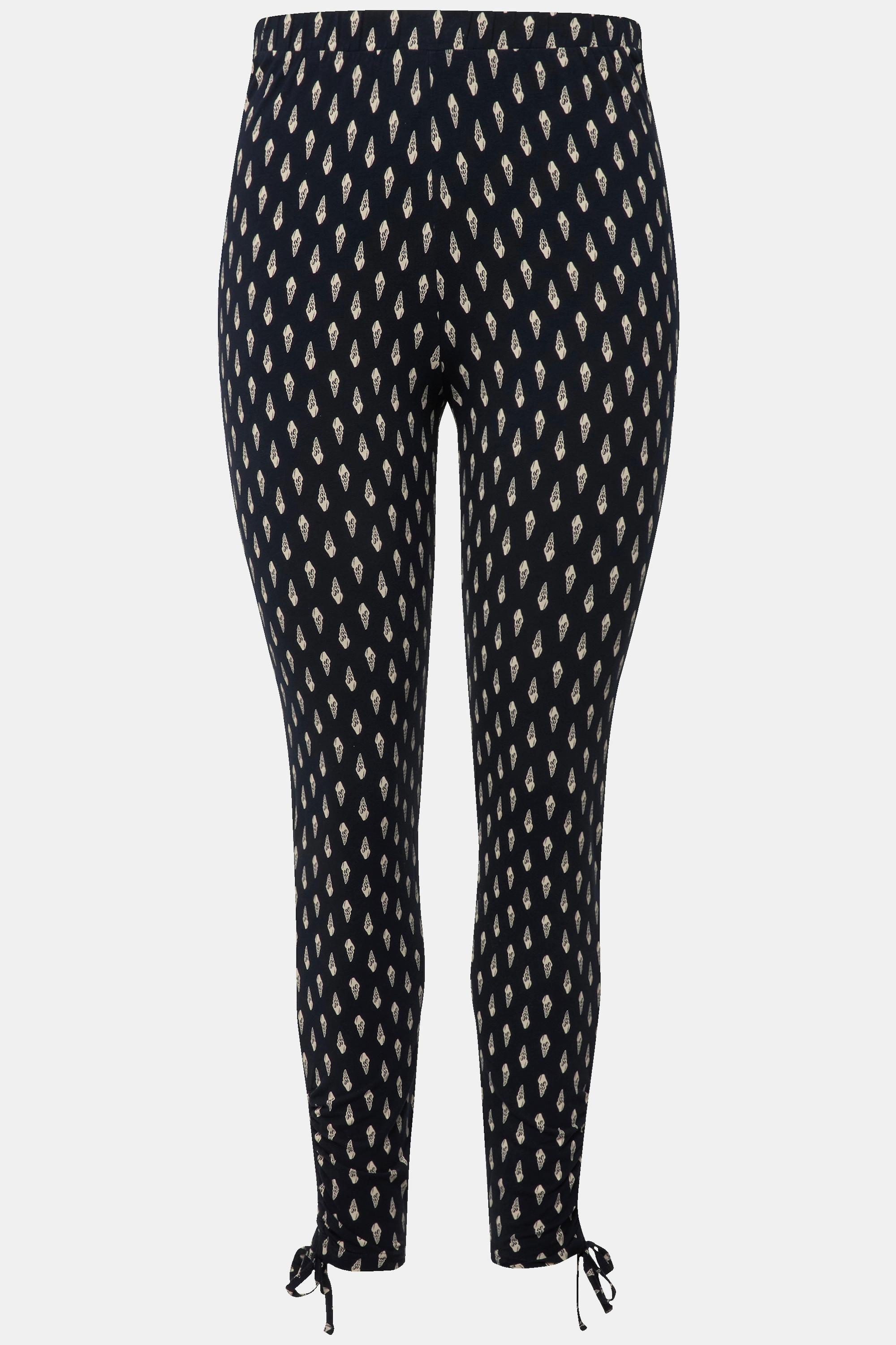 Ulla Popken  Leggings, Punkte, Raffbänder, Biobaumwolle 