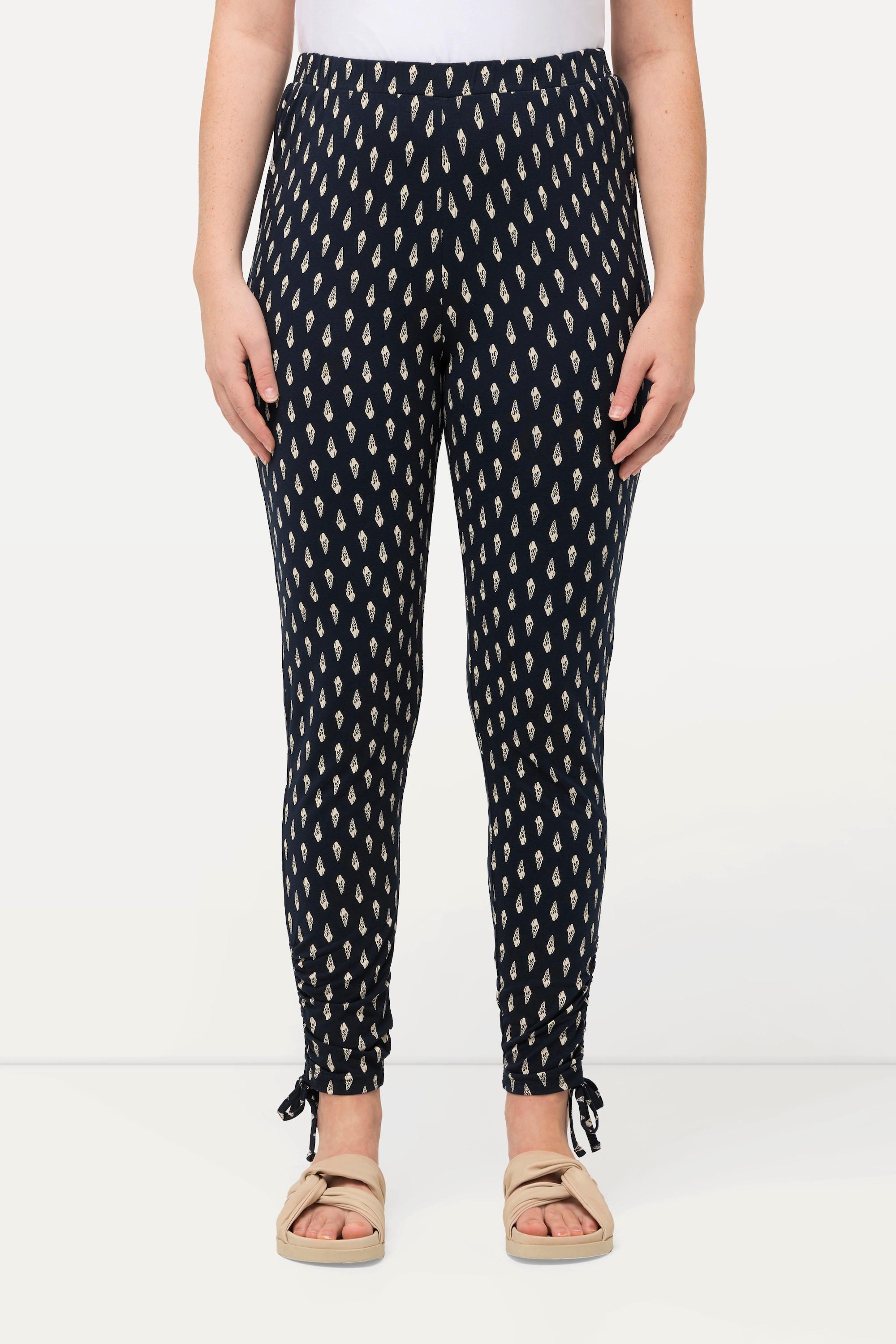 Ulla Popken  Leggings, Punkte, Raffbänder, Biobaumwolle 