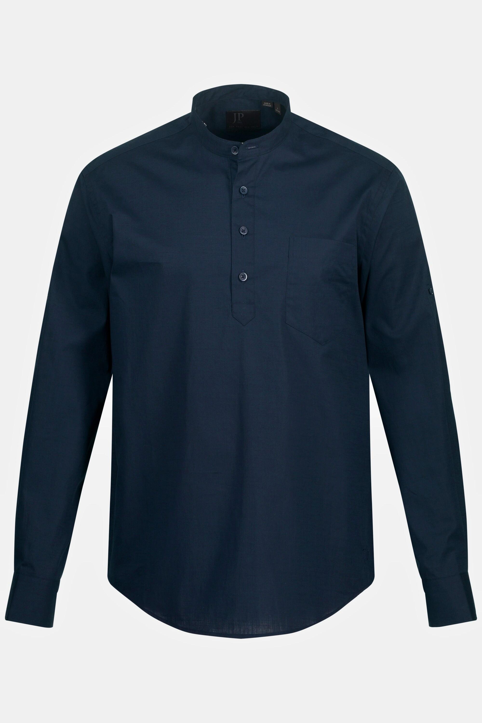 JP1880  Chemise à manches longues, col rond et poche poitrine - coupe Modern Fit 