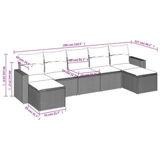 VidaXL set divano da giardino Polirattan  