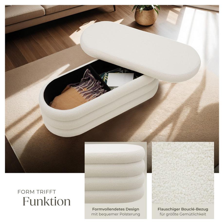 Tectake Panca imbottita Alto con velluto o bouclé  