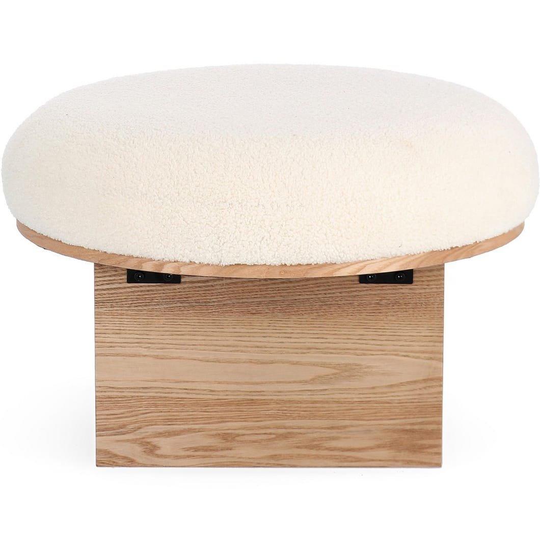 mutoni Tabouret Annuska blanc naturel rond 61  