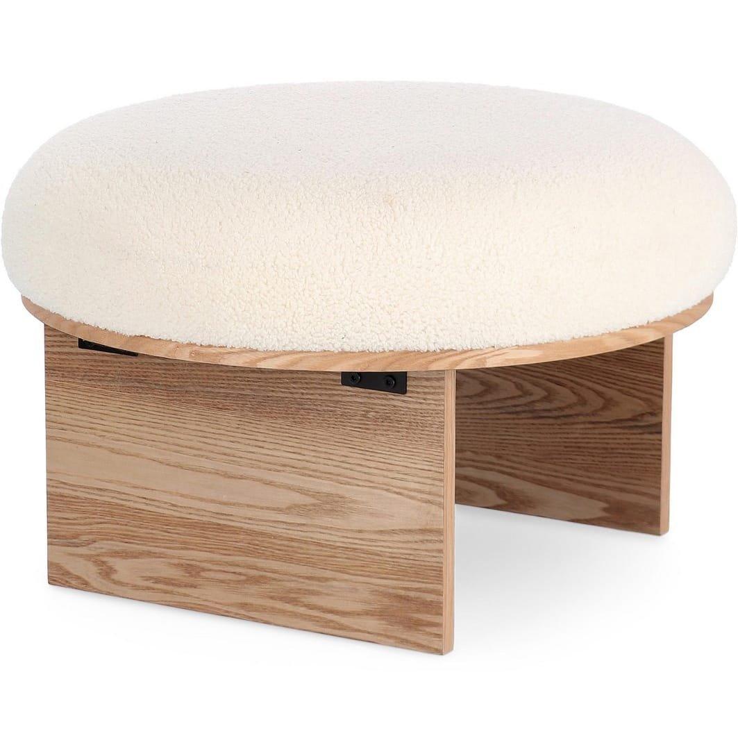 mutoni Tabouret Annuska blanc naturel rond 61  