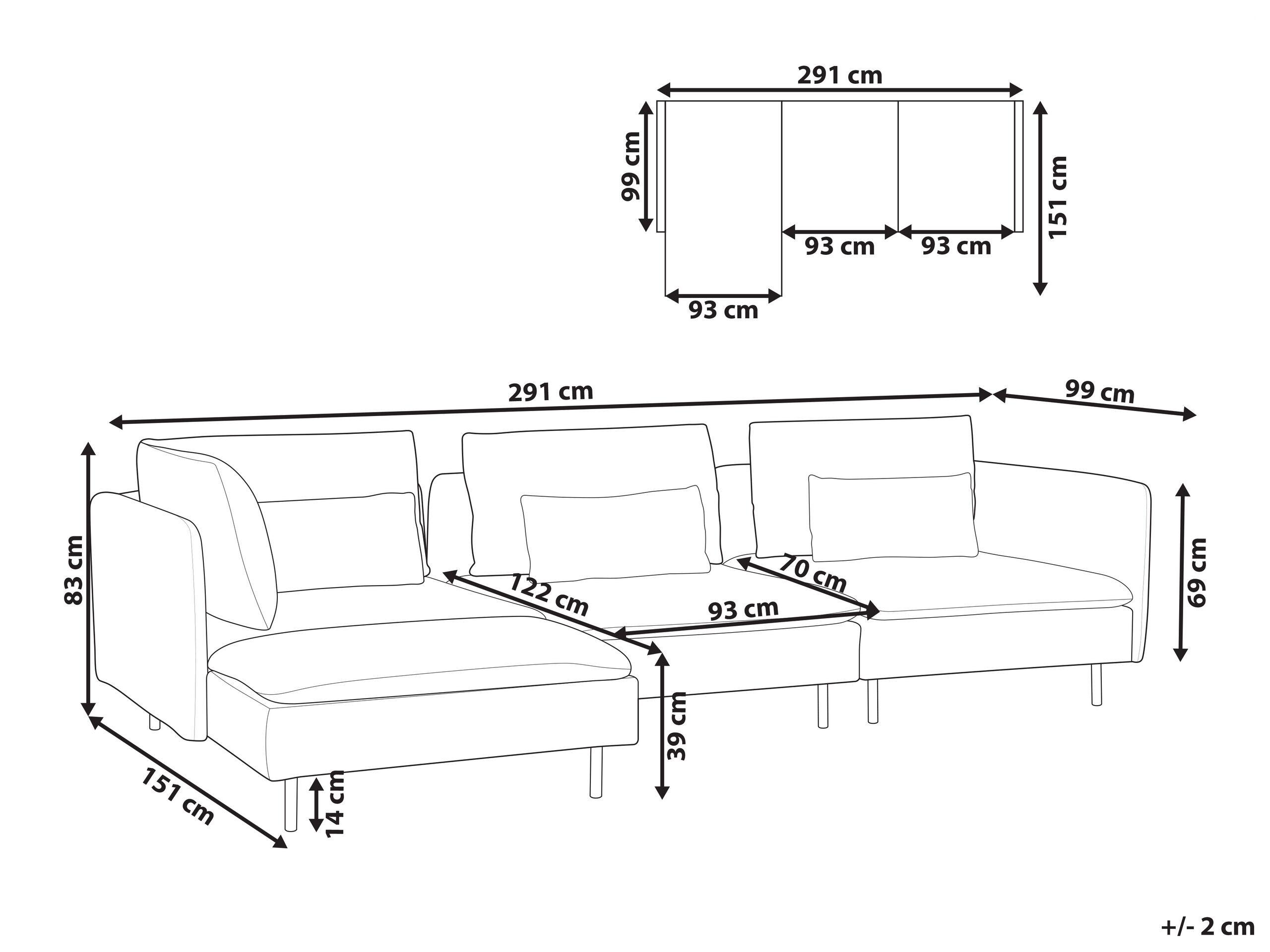 Beliani Modulsofa aus Cord Modern EGERIS  