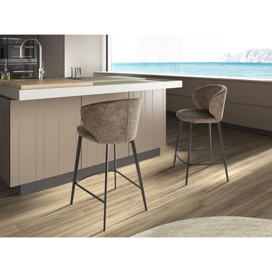 ANGEL CERDA Sgabello rivestito in tessuto mélange  