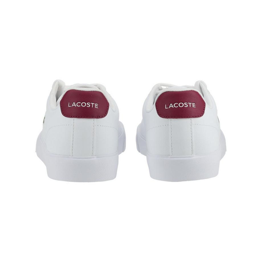 LACOSTE Weisse Low Top Sneaker mit Krokodil Logo  