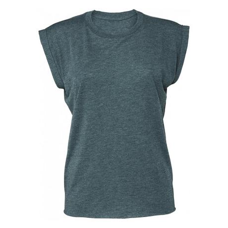 Bella + Canvas  t-hirt mit rollärmeln, damen bella + canva flowy 