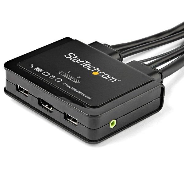 STARTECH.COM  Commutateur KVM HDMI à 2 ports avec câbles incorporés - USB 4K 60Hz 