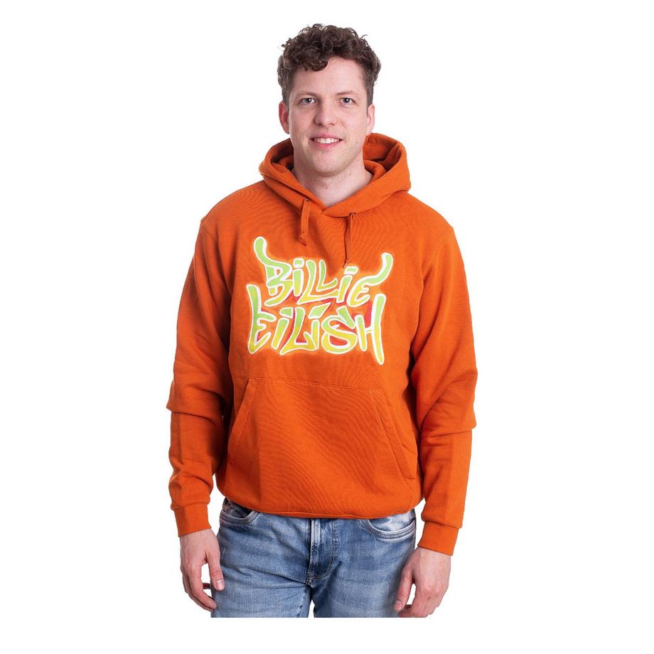Billie Eilish Logo Kapuzenpullover mit Flammenprint  