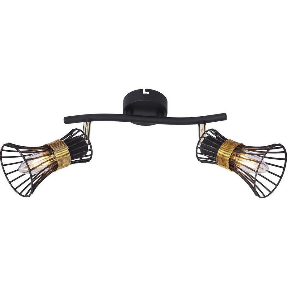 Plafonnier métal noir 2xE14 29x22