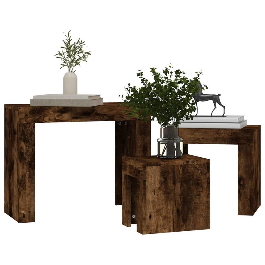 VidaXL Table gigogne bois d'ingénierie  