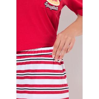 Ulla Popken Pigiama pantaloni a righe scollo a girocollo mezze maniche tasche  