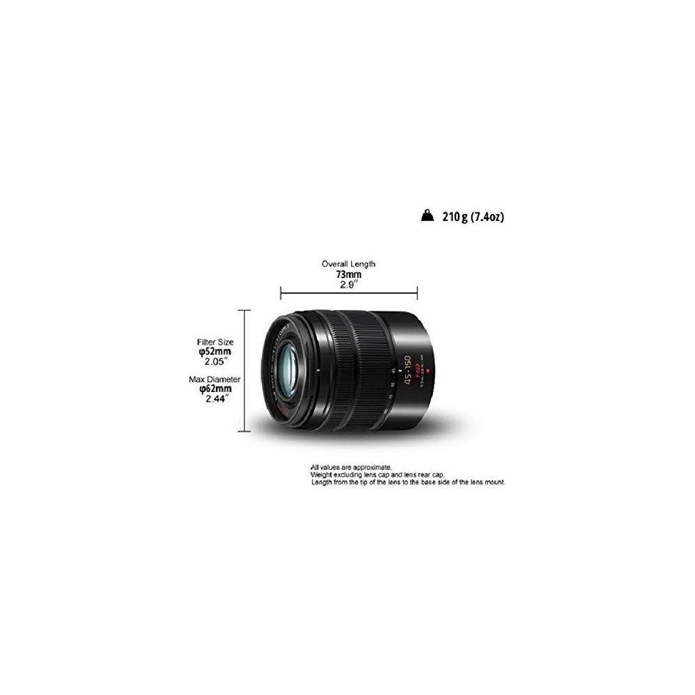 Panasonic  Objectif hybride  Lumix G 45-150mm f/4-5,6 Vario OIS noir 