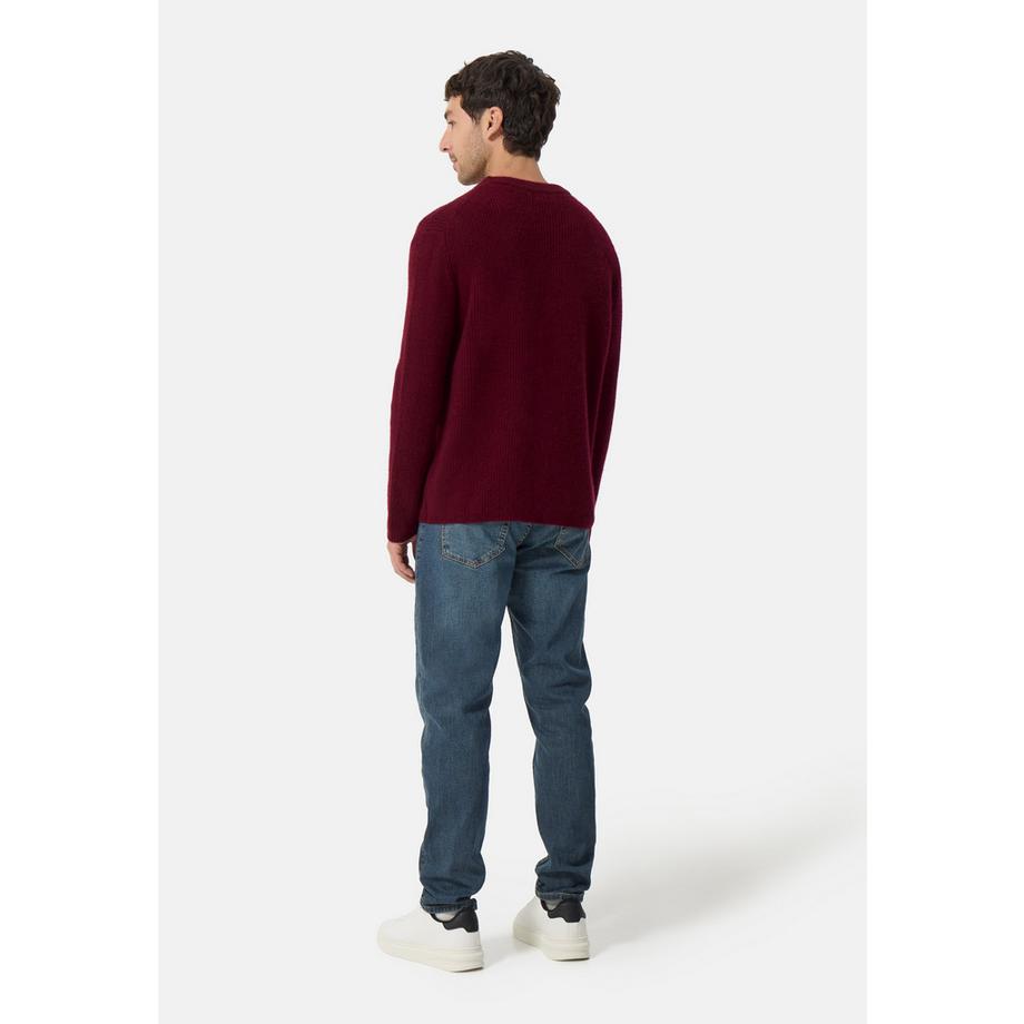 CASH-MERE.CH Maglione girocollo in lana e cashmere a maglia grossa  