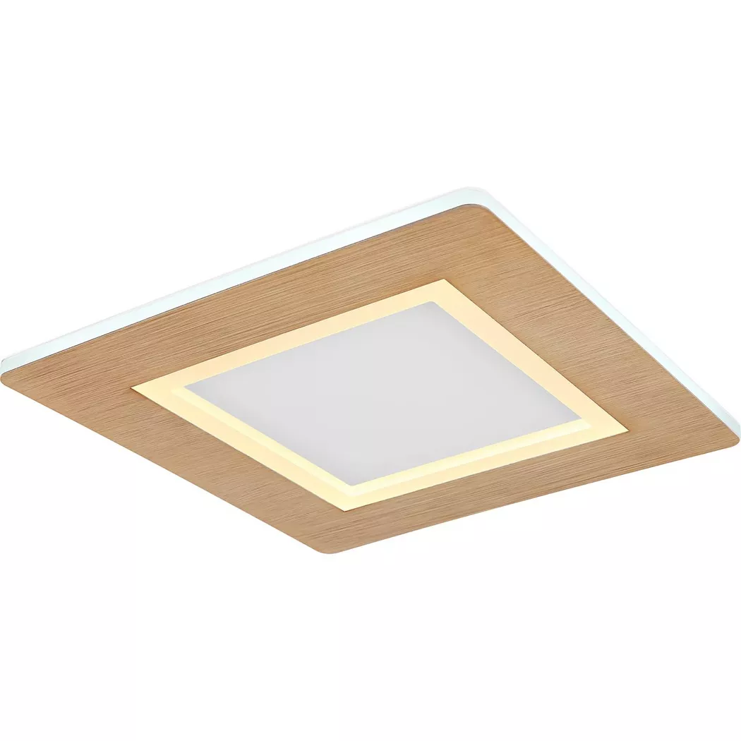 mutoni – Deckenleuchte Clay Metall weiss holzoptik LED, One Size, Multicolor