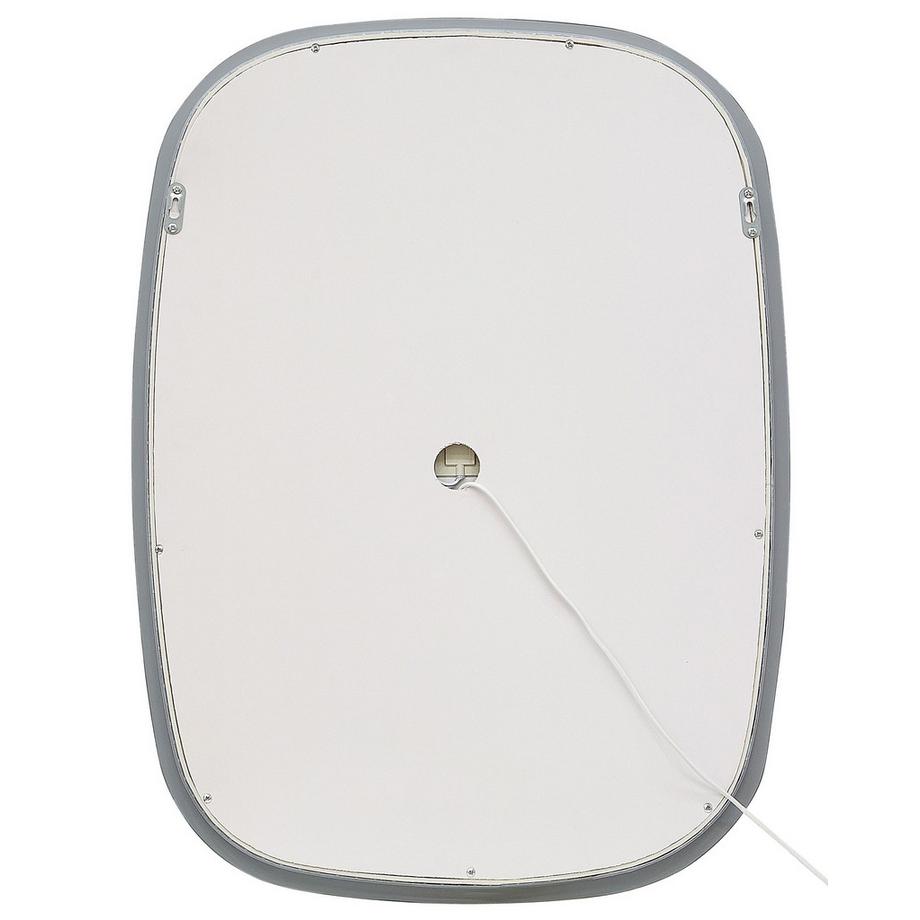 Beliani Specchio da bagno con luce LED en Alluminio Minimalista BERGERAC  