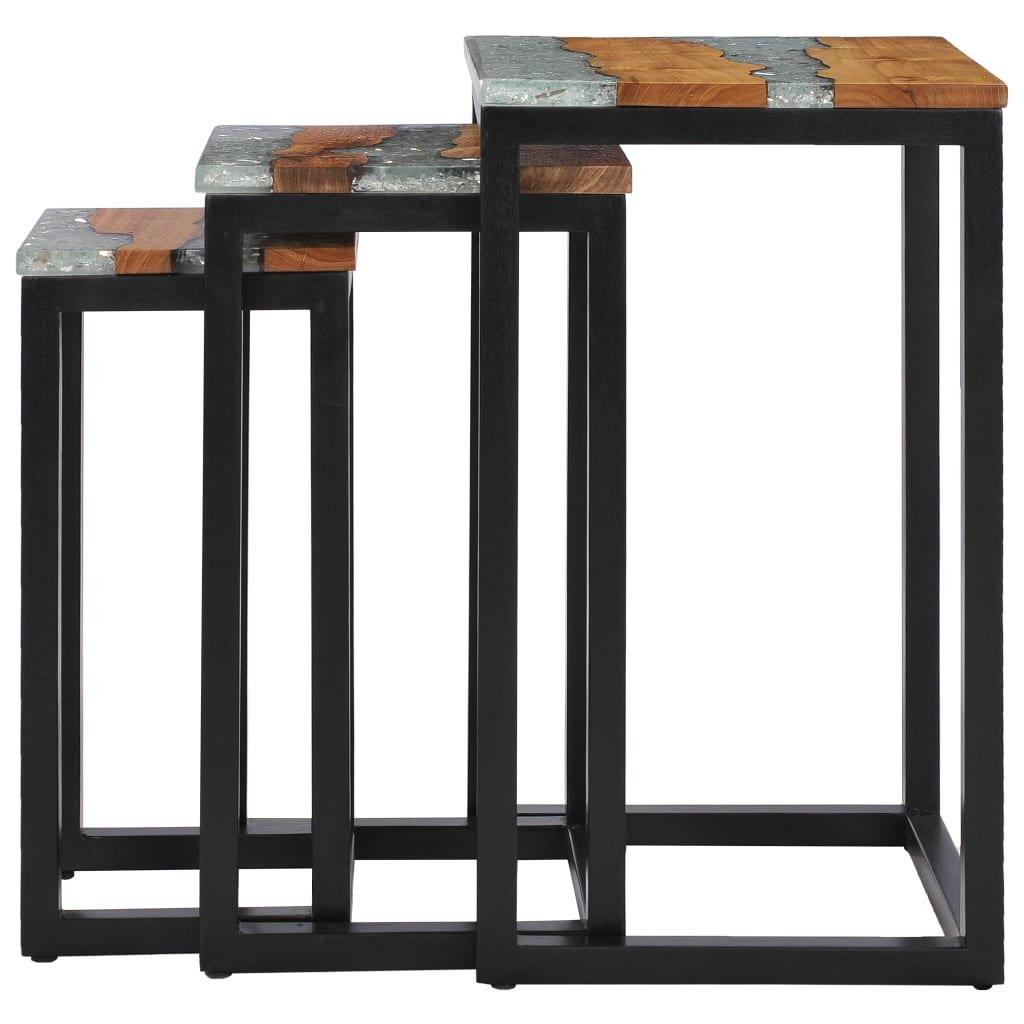 VidaXL Table gigogne bois  