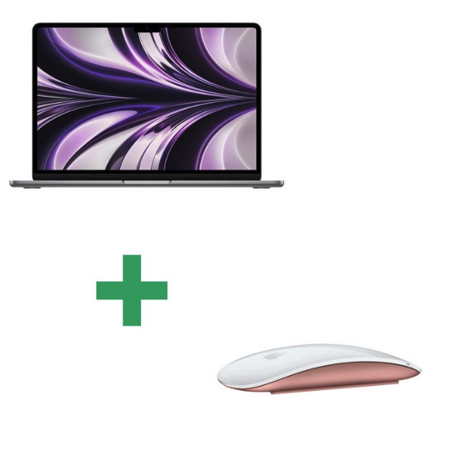 Refurbished MacBook Air 13" 2022 Apple M2 3,5 Ghz 8 Gb 512 Gb SSD Space Grau + Apple Magic Mouse 2 Kabellose Maus - Pink