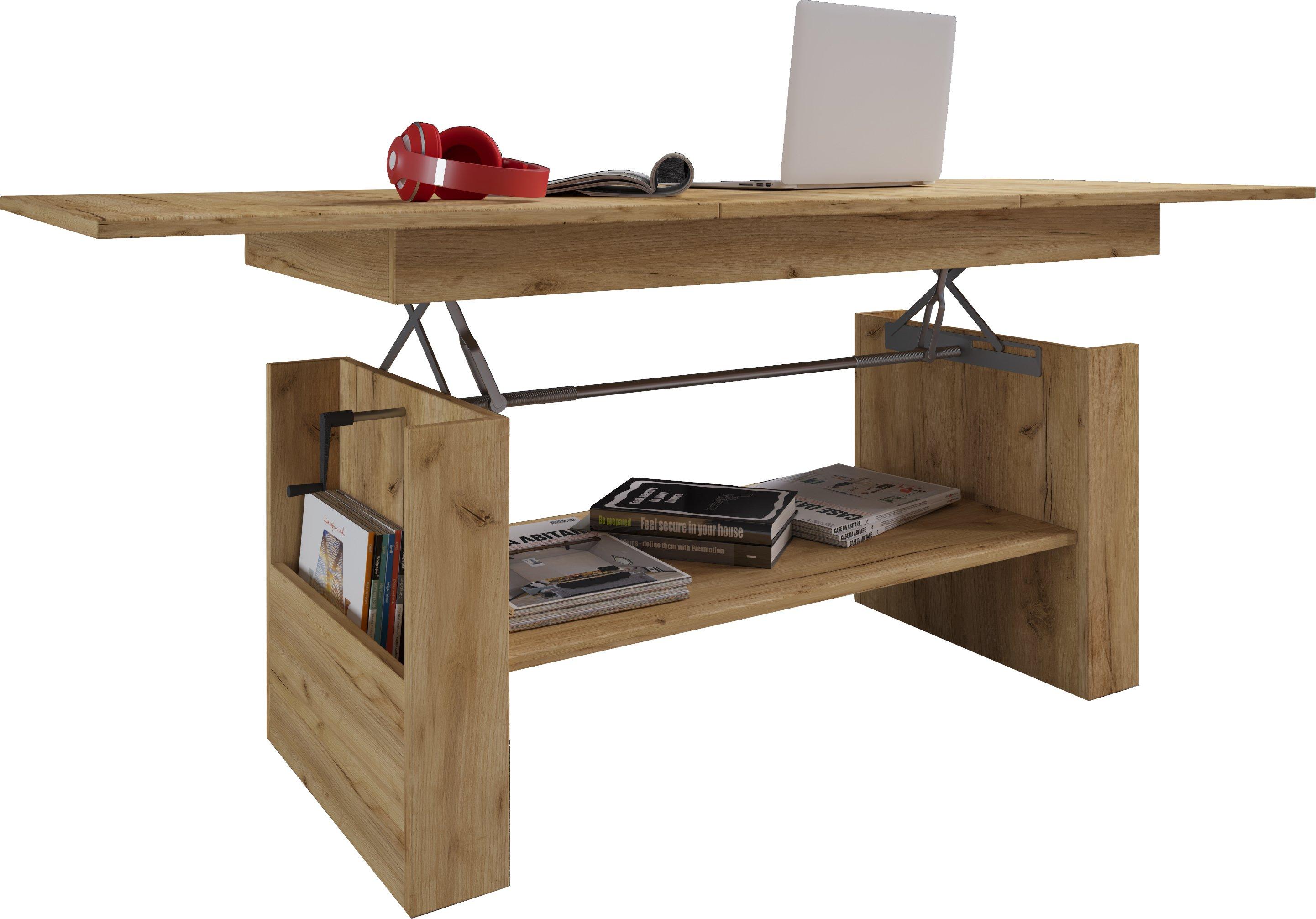 VCM Table basse en bois Kobila réglable en hauteur extensible  