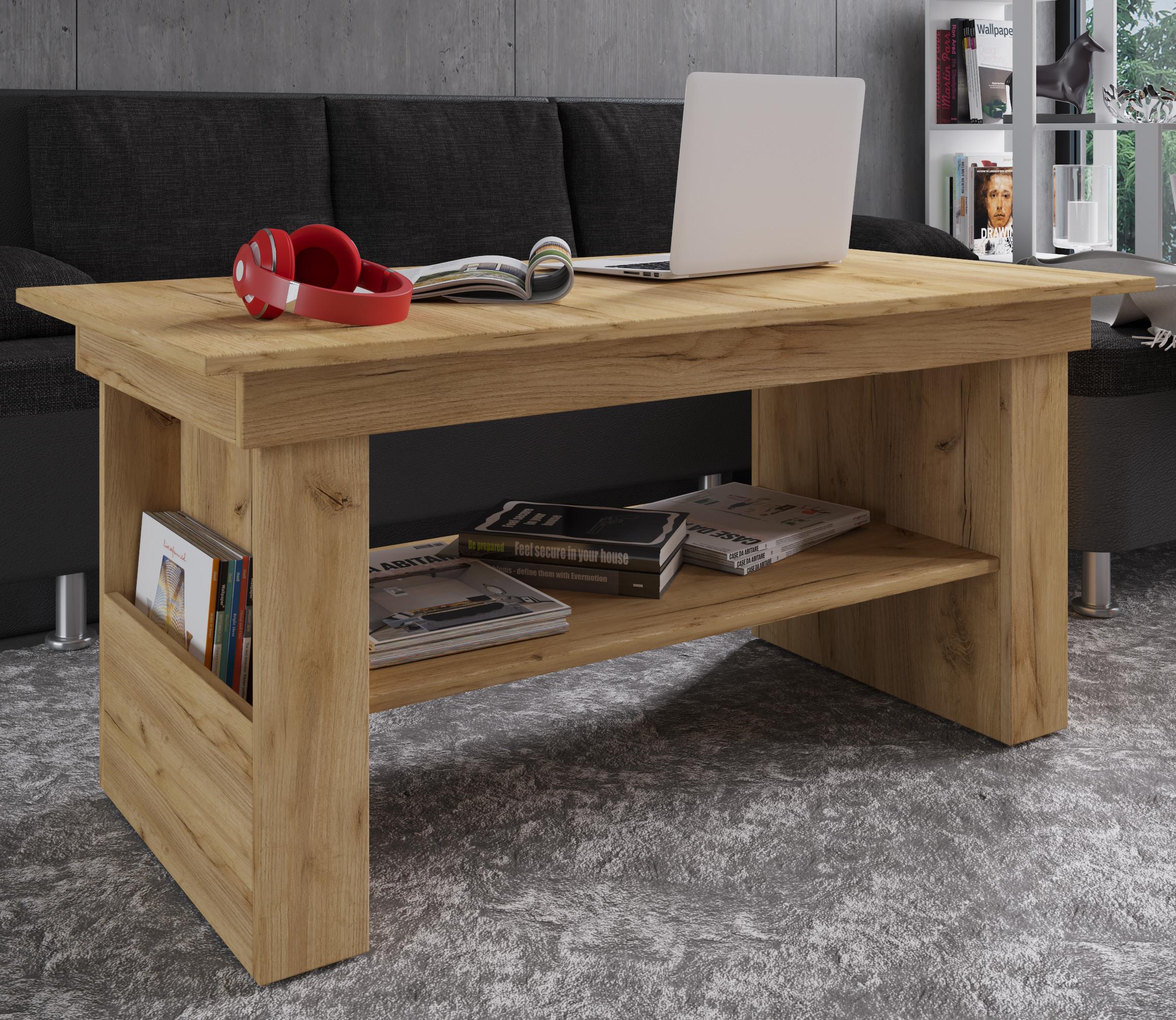 VCM Table basse en bois Kobila réglable en hauteur extensible  