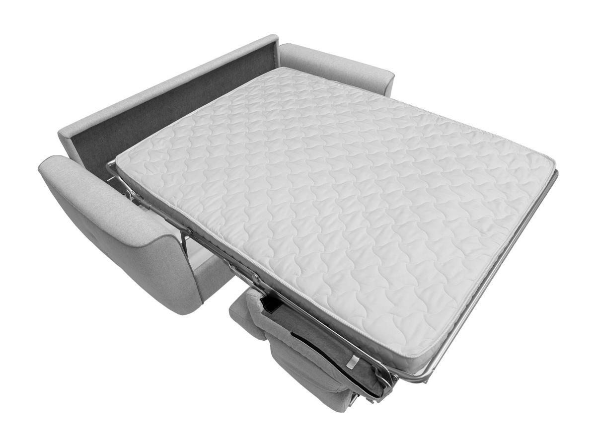 Vente-unique Canapé 3 places convertible express en tissu gris clair - couchage 140 cm - matelas 14 cm FLUTARI  