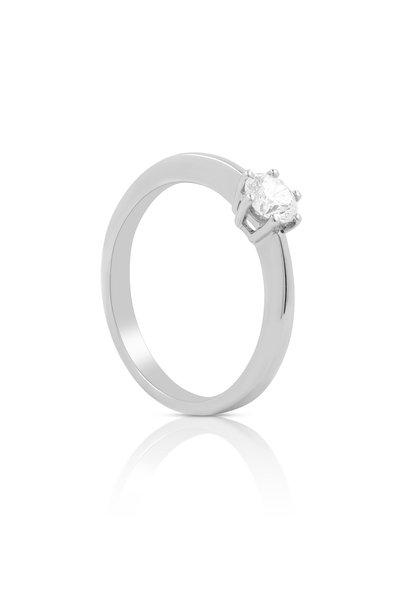 MUAU Schmuck  Solitaire Ring Diamant 0.40ct. Weissgold 750 