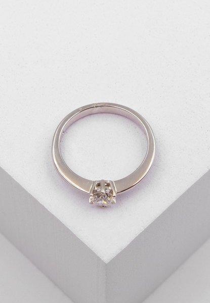 MUAU Schmuck  Solitaire Ring Diamant 0.40ct. Weissgold 750 