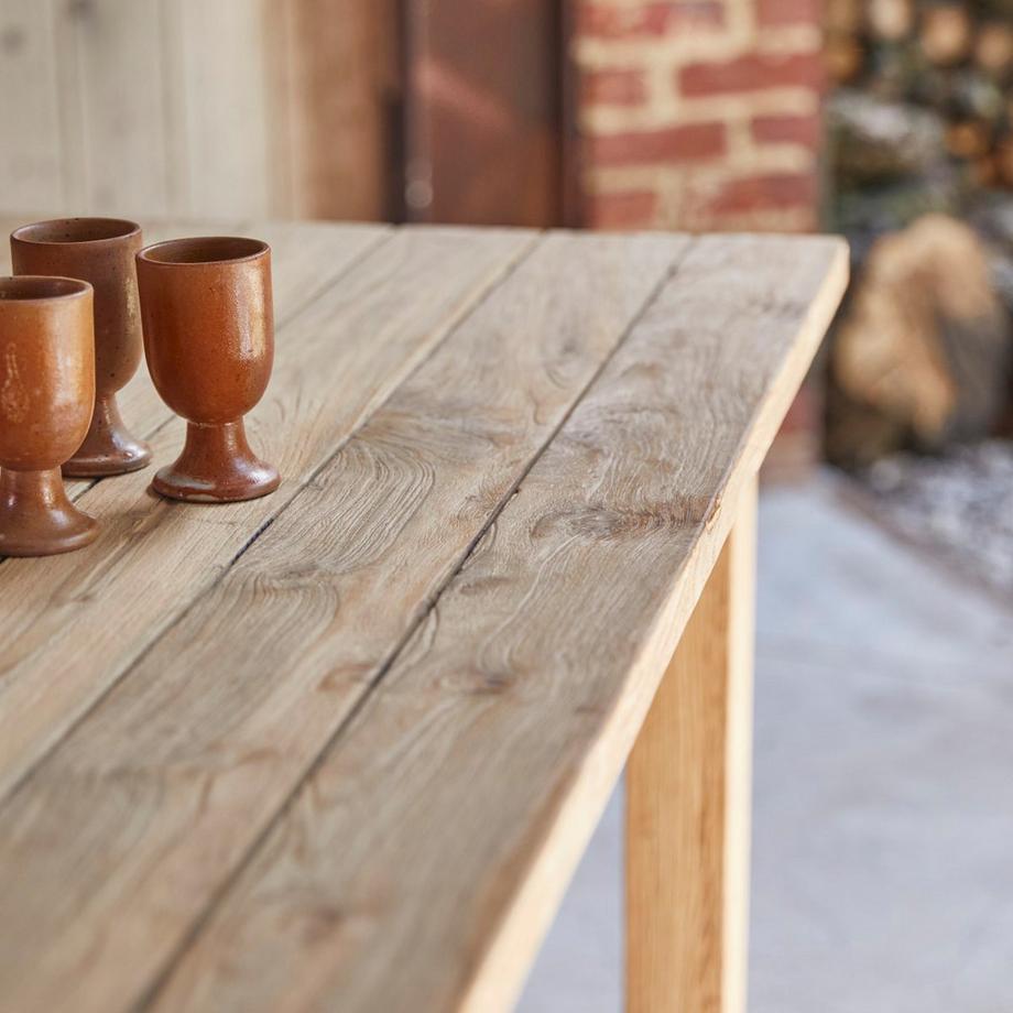 Tikamoon Table de jardin en teck massif recyclé 6-8 pers Teresa  
