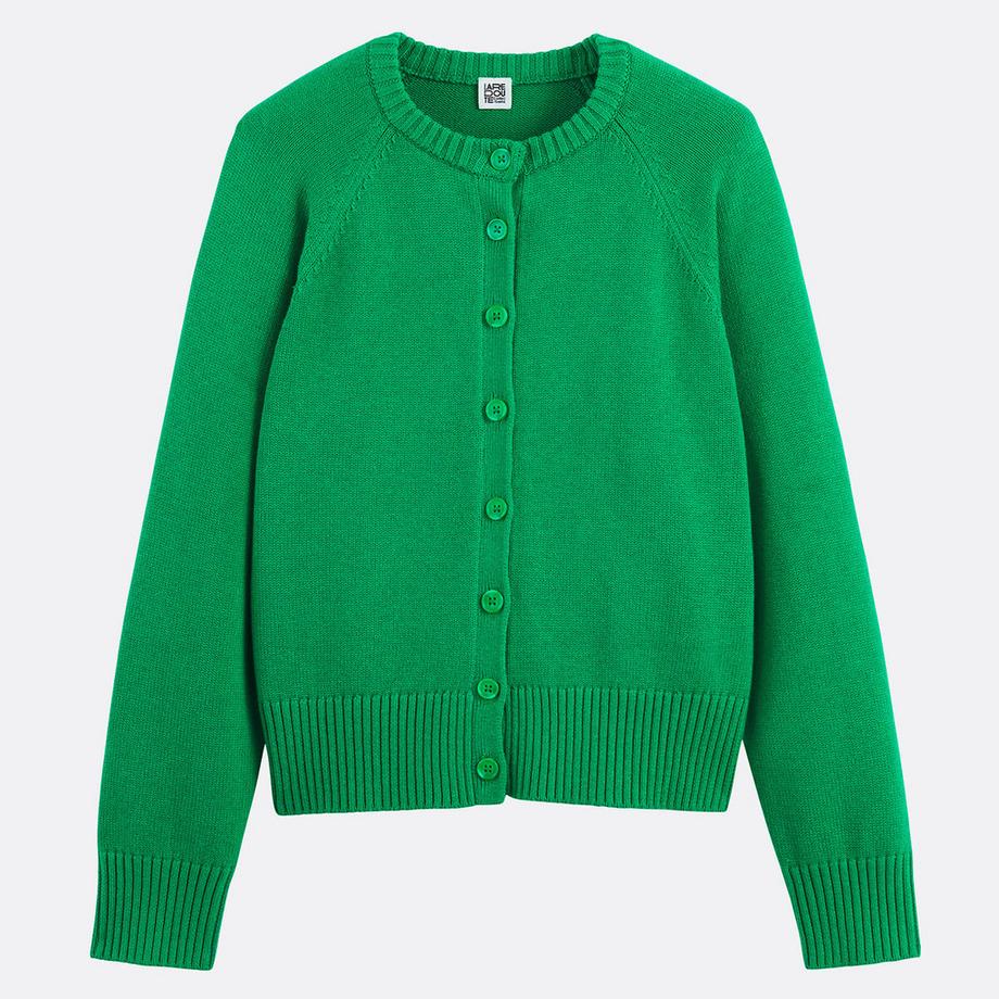 La Redoute Collections Kurze Strickjacke Rundhalsausschnitt Woll und Baumwollgemisch  