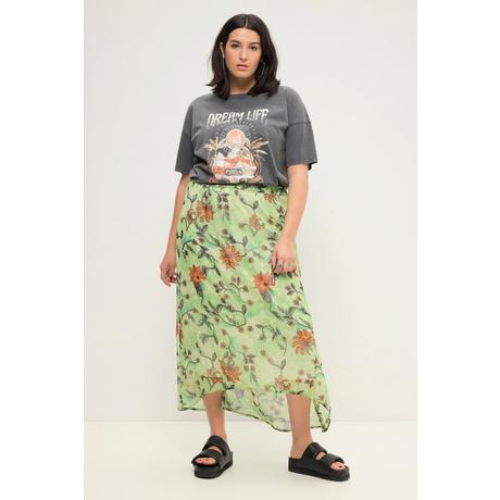 Studio Untold Midirock A-Line Chiffon Flowerprint Elastikbund  