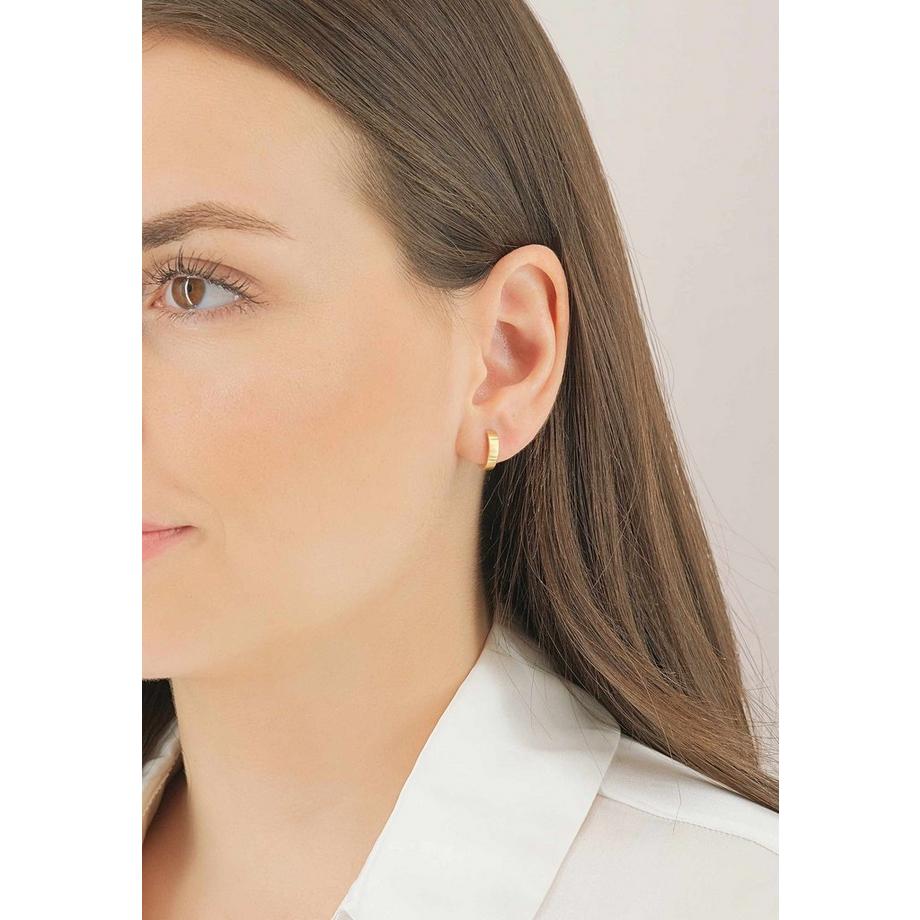 MUAU Schmuck  Créoles or jaune 750, 12mm 