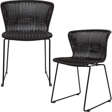 Chaise Wings intérieur & extérieur noir (lot de 2)