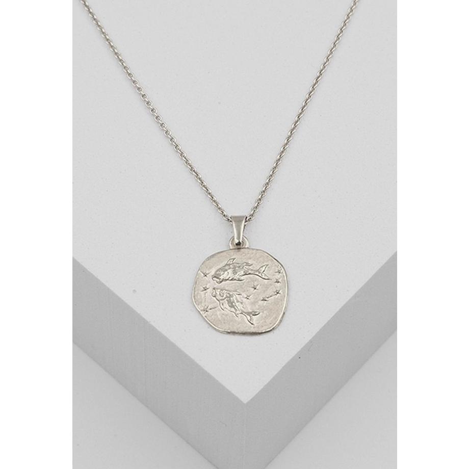 MUAU Schmuck  Pendentif signe du zodiaque poissons or blanc 750, 16x22mm 