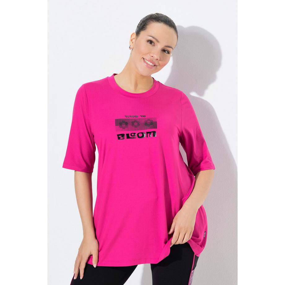 Ulla Popken T-shirt Long Fonctionnel Coupe A Col Rond Manches Courtes Recyclé  