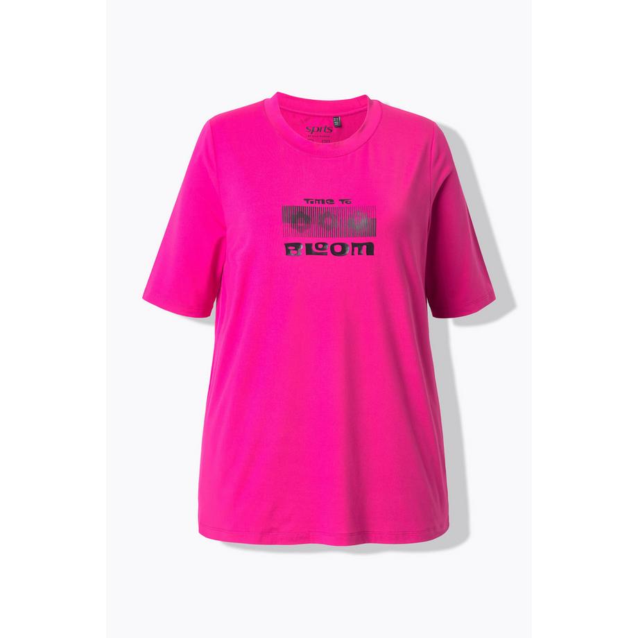 Ulla Popken T-shirt Long Fonctionnel Coupe A Col Rond Manches Courtes Recyclé  