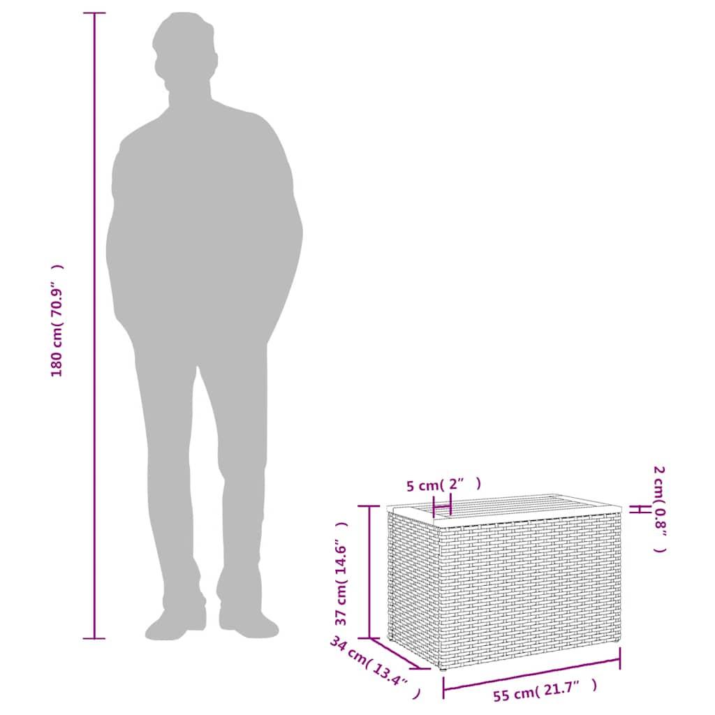 VidaXL Garten beistelltisch poly-rattan  
