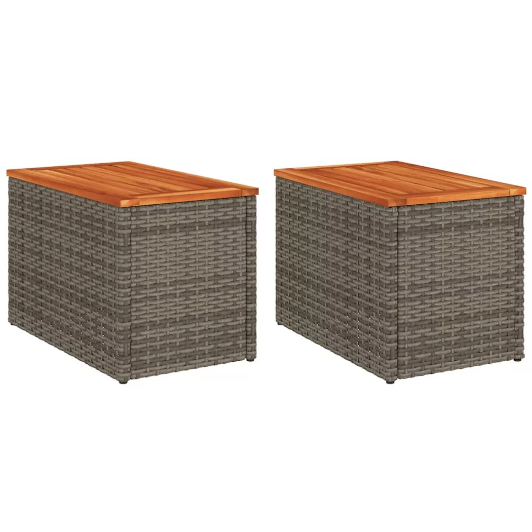 Vidaxl - Tables d'appoint de jardin 2 pcs gris rotin bois massif