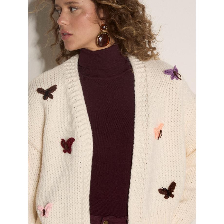 APRICOT Strickjacke mit Schmetterlingsapplikationen  